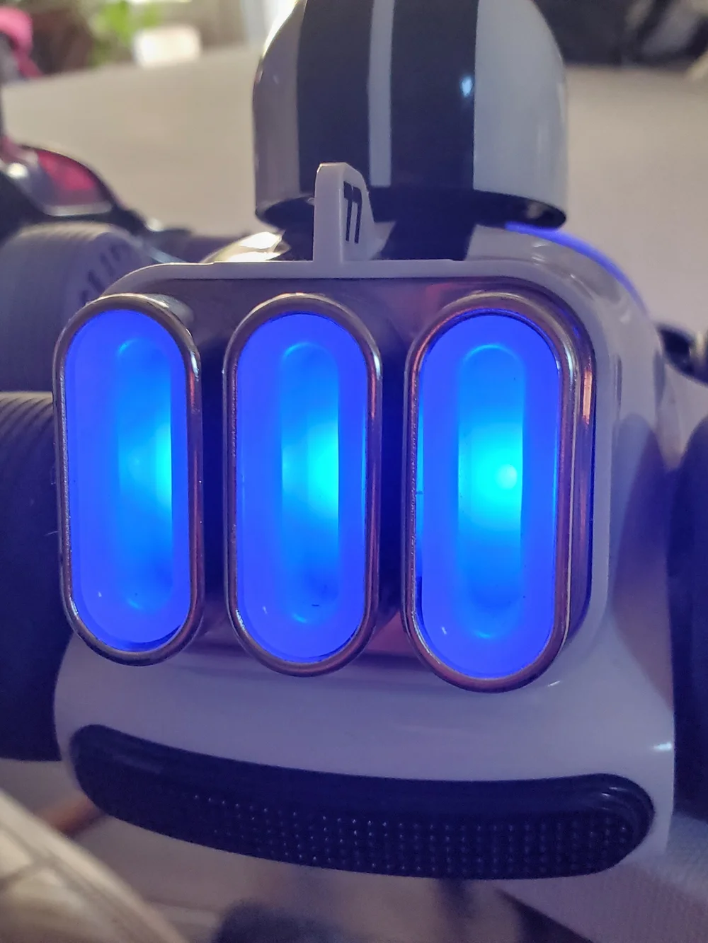 Sharper Image Glow RC Battle Cars — Black & White with Red & Blue LEDs